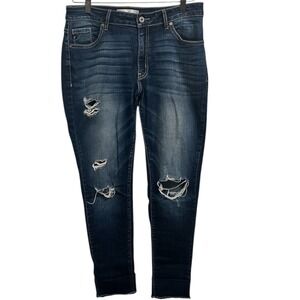 Kancan KC8279D Dark Wash Distressed Skinny Jeans Women's Size W11/29